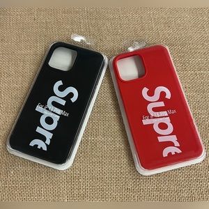 For iP 13 Pro Max Silicone Case- SUPREME LOGO 2 pcs  for $15
